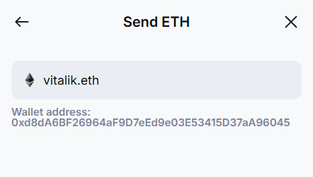 Crypto.com Wallet correctly resolves the address for vitalik.eth