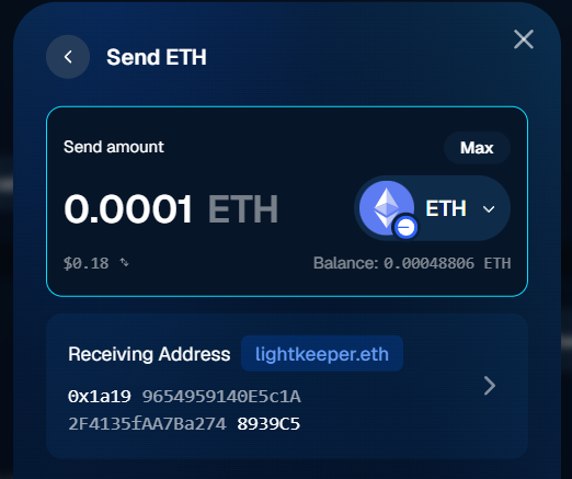 Gemini Wallet fails to resolve the address for lightkeeper.eth on the Base chain